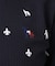 【ADABAT NAVY】モノグラムサッカー長袖ポロシャツ