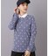 【ADABAT NAVY】モノグラムサッカー長袖ポロシャツ