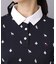【ADABAT NAVY】モノグラムサッカー長袖ポロシャツ
