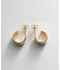 シルバー スモールフープ ワイドピアス GP