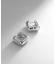 シルバー ハギーフープ スクエアピアス