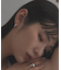 シルバー ハギーフープ スクエアピアス