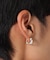 シルバー ハギーフープ スクエアピアス
