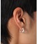 シルバー ハギーフープ スクエアピアス