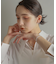 シルバー スモールフープ クロワッサンピアス