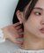 シルバー スモールフープ クロスループピアス
