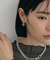 シルバー クロスオービットピアス