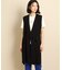 【おしゃれにキマる/洗える】サイドスリット ロングニットジレ