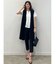 【おしゃれにキマる/洗える】サイドスリット ロングニットジレ