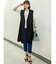 【おしゃれにキマる/洗える】サイドスリット ロングニットジレ