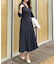 【洗える】ストライプ柄 カシュクールワンピース