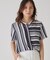 【洗える／日本製】ストライプ×ボーダーブラウス