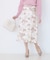 【手洗い可／日本製／ウエスト後ろゴム】フラワー柄フレアスカート