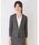 【手洗い可／日本製／接触冷感／スーツ可／ワンピース羽織】麻調合繊ノーカラージャケット