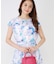 【手洗い可／日本製／セットアップ可】アート的プリントブラウス