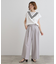 デニムライクベルト付きワイドパンツ
