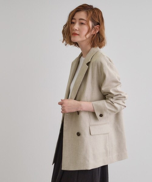 リネンライクダブルジャケット 洗える】リネンライクダブルジャケット｜グローブの通販｜&mall