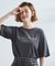 五分袖ロゴプリントTシャツ