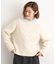 ふんわり包み込む ケーブルボートネックニット