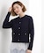 【SETUP対応】パール調釦ニットカーディガン