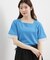 【二の腕カバー】袖口シアースクエアネックTシャツ