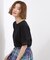 【二の腕カバー】袖口透かし刺繍Tシャツ