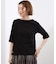 【二の腕カバー/すっきり見え】きちんと素材のボートネックTシャツ
