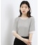 【ひんやり・UVカット】チュールトリミング5分袖Tシャツ