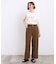 【洗濯機OK・遮熱・ひんやり/SETUP可】シワになりにくい、ベルト付ワイドパンツ