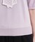 スカーフ柄ボウタイ五分袖ニットプルオーバ―