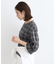 【洗える／SETUP可能／超軽量】袖タックチェック柄ブラウス