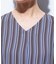 【洗える／通勤】無地＆マルチストライプ柄Vネックブラウス