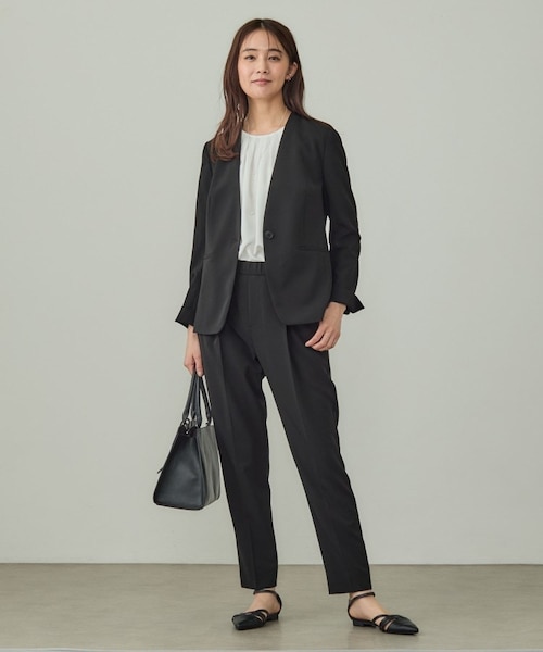 洗える／UVケア】ストレッチノーカラージャケット｜インディヴィの通販