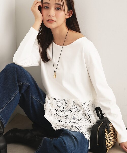 レイヤードにおすすめ】レース切り替えカットソー｜インディヴィの通販