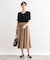 【洗える／SETUP可能／ワッシャー素材】タックデザインスカート