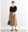 【洗える／SETUP可能／ワッシャー素材】タックデザインスカート