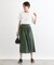 【洗える／SETUP可能／ワッシャー素材】タックデザインスカート