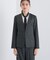 【日本製／スーツ／通勤】シルクウールストレッチ ノーカラージャケット
