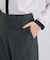 【日本製／スーツ／通勤】シルクウールストレッチ ワイドパンツ