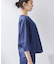 【洗える／UVケア／SETUP可能】デニムライク ランタン袖ブラウス