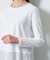 【洗える／レイヤードにおすすめ】シャーリングレース ロングTシャツ