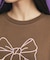リボン立体刺繍裏起毛プルオーバー