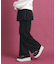 バックプリントスカート付レイヤードパンツ