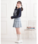 デニム裾プリーツスカート