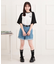 ワッペン風チュニックTシャツ