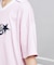 【接触冷感】Vネック衿付きアップリケビッグTシャツ
