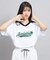 【接触冷感】Vネック衿付きアップリケビッグTシャツ