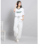 【接触冷感】Vネック衿付きアップリケビッグTシャツ