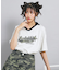 【接触冷感】Vネック衿付きアップリケビッグTシャツ