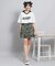 【接触冷感】Vネック衿付きアップリケビッグTシャツ